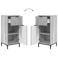 Комплект мебели за баня с чекмедже с рафт 2 pcs Сив Сонома