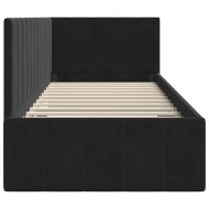Ъглова рамка за легло с таблото Черно 80 см x 200 см Кадифе