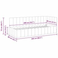 Ъглова рамка за легло с таблото Черно 80 см x 200 см Кадифе