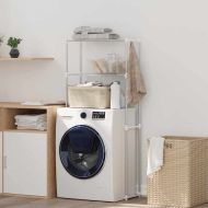 Етажерка за перална машина Бяло 70 x 27 x 136 см Алуминий