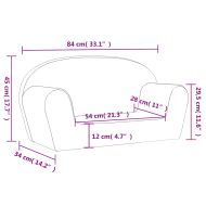 Детски диван, 2-местен, син, мек плюш