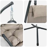 Висящ стол яйце Таупе 94 x 107 x 196,5 см Стомана