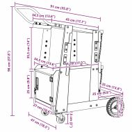 Количка за заваряване Черно 91 x 47 x 96 см Стомана