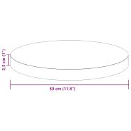 Топ за маса Светло кафяво Ø 30 x 2,5 cm Масивен дъб
