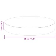 Топ за маса Светло кафяво Ø 30 x 4 cm Масивен дъб