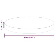 Топ за маса Светло кафяво Ø 50 x 4 cm Масивен дъб