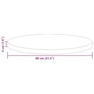 Топ за маса Светло кафяво Ø 80 x 4 cm Масивен дъб
