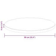 Топ за маса Светло кафяво Ø 90 x 4 cm Масивен дъб