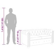 Честърфийлд 2-местен диван изкуствена кожа черен