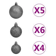 Изкуствена коледна елха с шарнири, 150 LED и топки, 150 см