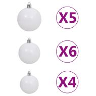 Изкуствена коледна елха с шарнири, 150 LED и топки, 150 см