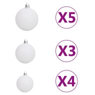 Изкуствена коледна елха с шарнири, 150 LED и топки, 150 см