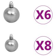 Изкуствена коледна елха с шарнири, 150 LED и топки, 150 см