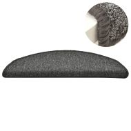 Изтривалки за стълби, 15 бр., 56x17x3 см, тъмносиви, полукръгли