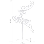 Акрилни летящи коледни елени с шейна, 260x21x87 см, цветни