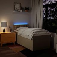 Боксспринг легло с матрак, кремава, 90x190 см, плат