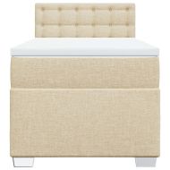 Боксспринг легло с матрак, кремава, 90x190 см, плат