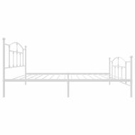 Метална рамка за легло с горна и долна табла, бяла, 100x200 см