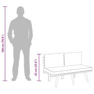 Градинска пейка с възглавници, 115 см, акациево дърво масив