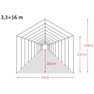 Мобилен навес за животни PVC 550 г/м² 3,3x16 м тъмнозелен