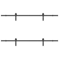 Комплект механизъм за плъзгаща врата, 213,5 см, стомана, черен