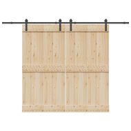 Комплект механизъм за плъзгаща врата, 427 см, стомана, черен