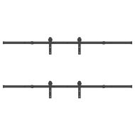 Комплект механизъм за плъзгаща врата, 427 см, стомана, черен