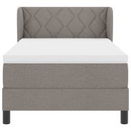 Легло с пружинирана основа с матрак Таупе 100 x 200 cm текстил