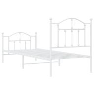 Метална рамка за легло с горна и долна табла, бяла, 80x200 см