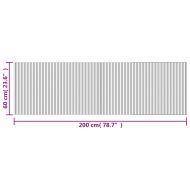Килим, правоъгълен, сив, 60x200 см, бамбук