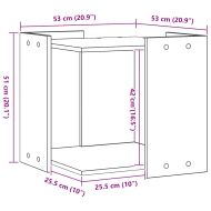 Заграждение за котешка тоалетна 53x53x51 см инженерно дърво
