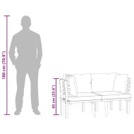 2-местен градински диван с възглавници, акация масив