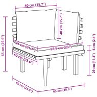 Градински ъглов диван с възглавници, акациево дърво масив