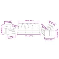 Комплект дивани 3 части с възглавници кремав текстил