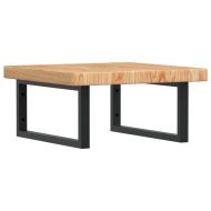 Стенен рафт за мивка, стомана и масивно дърво дъб