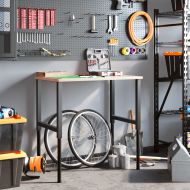 Работна маса 100x60x(71,5-98) см масивно дърво бук правоъгълна