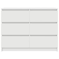 Сайдборд, бял, 100x35x76 см, инженерно дърво