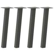 Крака за масичка за кафе, 4 бр., антрацит, 42 см, стомана