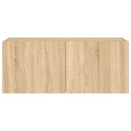 Стенен ТВ шкаф с LED осветление, сонома дъб, 100x35x41 см