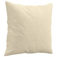 Комплект дивани 3 части с възглавници кремав текстил