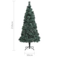 Изкуствена коледна елха със стойка, зелена, 210 см, PET