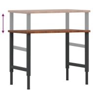 Работна маса тъмнокафяв 100x60x(71,5-98) см дъб масив