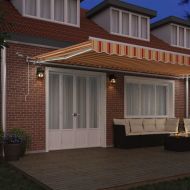 Сгъваем навес Жълт и оранжев 600 × 300 cm Полиестер и метал