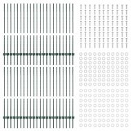 Стълб за ограда. 44 pcs Зелен 160 cm Стомана