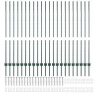 Стълб за ограда. 22 pcs Зелен 180 cm Стомана