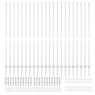 Стълб за ограда. 22 pcs Сребрист 200 cm Стомана