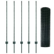 Ограда с пост Зелен 1,2 x 10 m Стомана и PVC