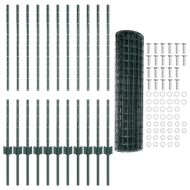Ограда с пост Зелен 1 x 25 m Стомана и PVC