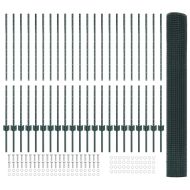 Ограда с пост Зелен 1,2 x 50 m Стомана и PVC