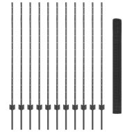 Ограда с пост Сив 1,4 x 25 m Стомана и PVC